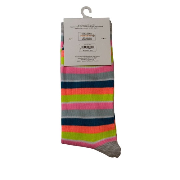 Blow Pop Neon Stripe Candy Crew Socks Size 10-13 NWT - Picture 2 of 2